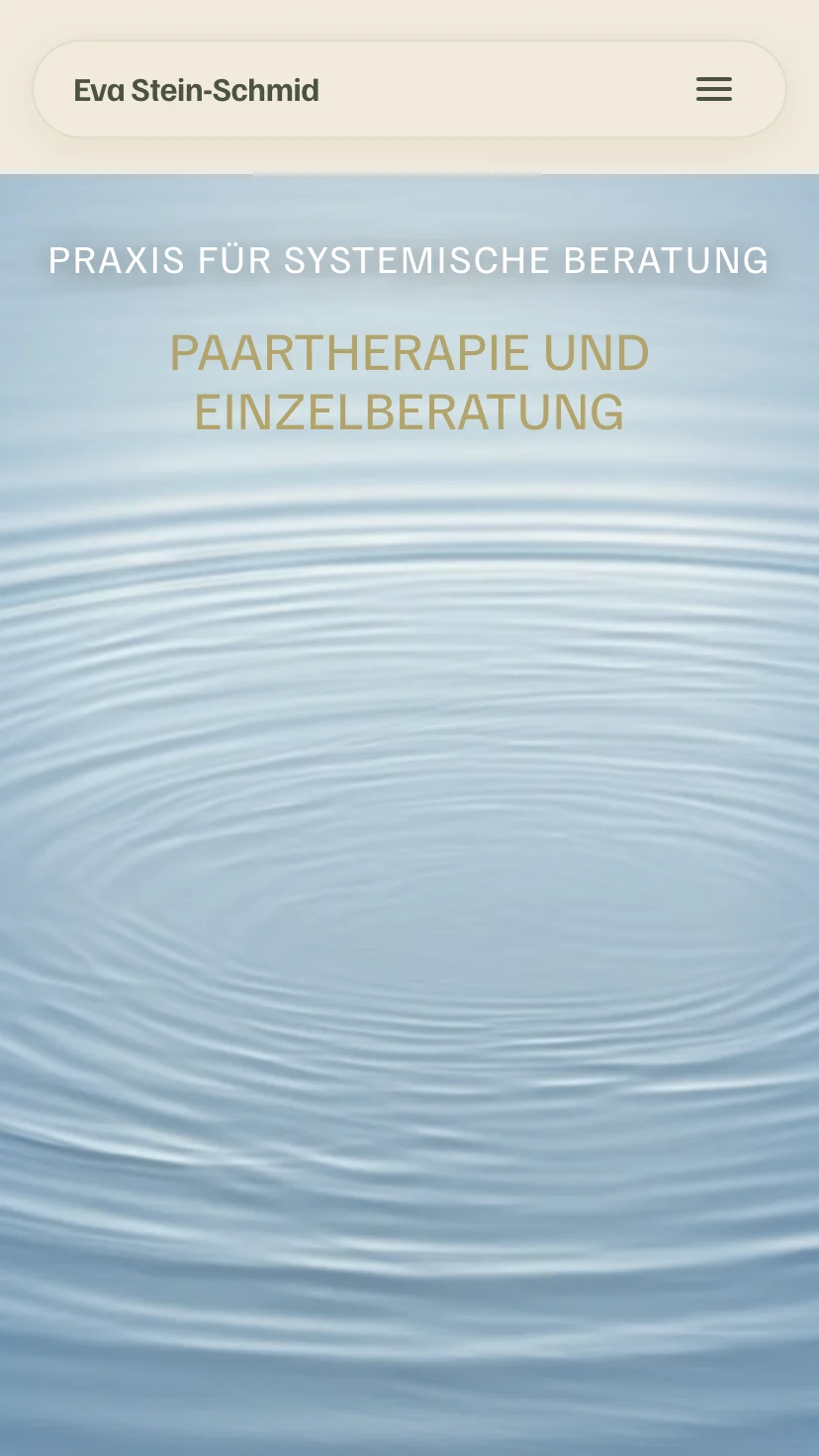 Mobile Ansicht der Website von Eva Stein-Schmid