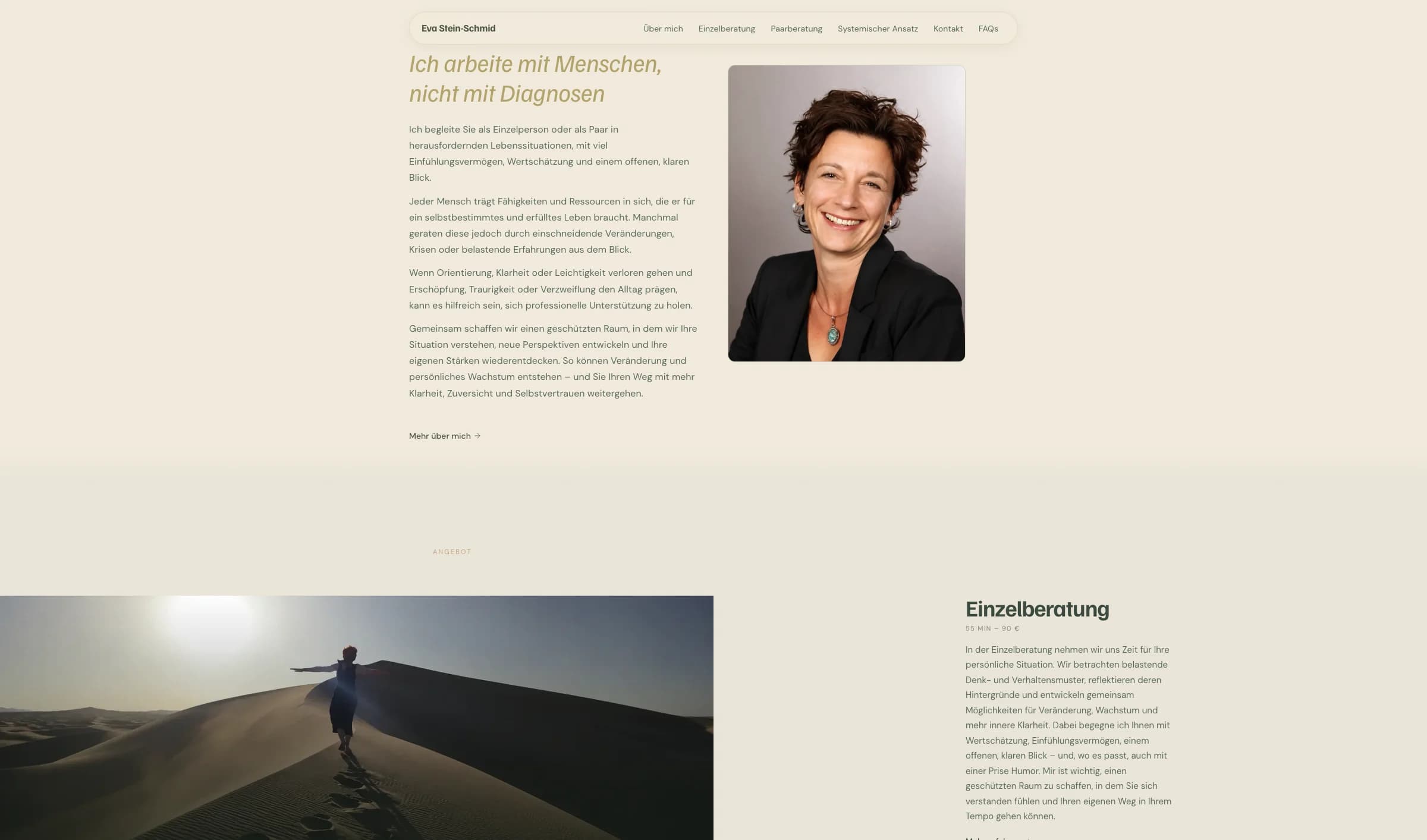 Über-mich-Sektion von Eva Stein-Schmid